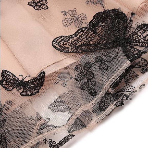 NWT Retro Stage Butterfly Embroidered Midi Dress - Picture 6 of 11